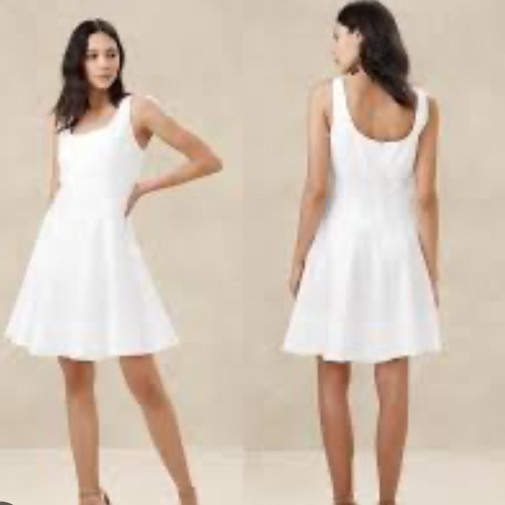 Twill white mini dress